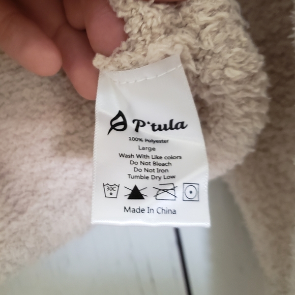 P’tula Plush Long Sleeve Top Latte Large - Picture 5 of 5